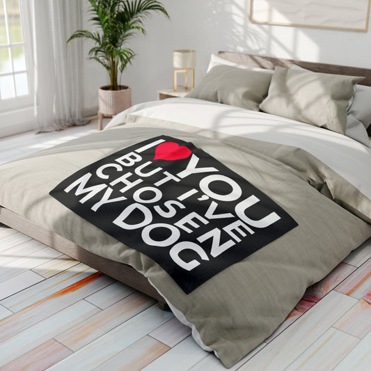 Arctic Fleece Blanket Black "I love you but, I've chosen my dog." 30"x40"